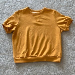 POPSUGAR Short Sleeve Yellow/Orange Sweatshirt Junior Size Medium